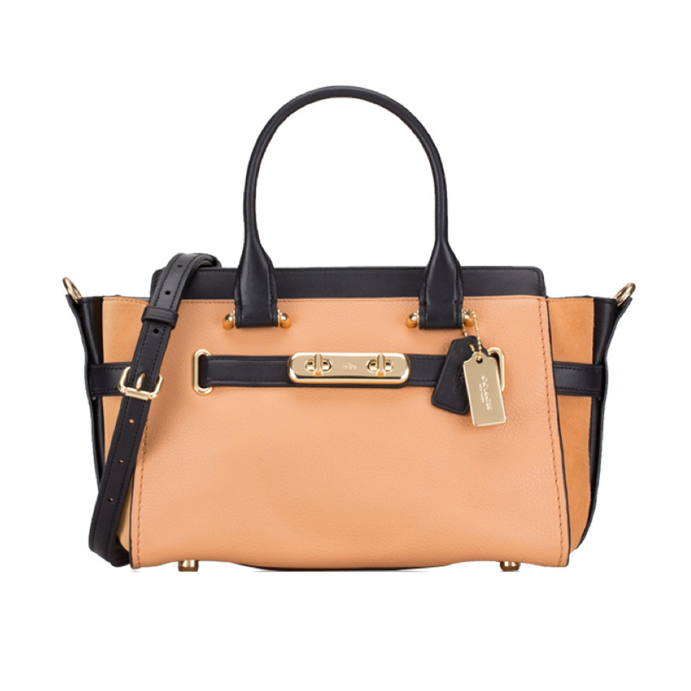 COACH 26949 SWAGGER 27 IN COLORBLOCK LEATHER APRICOT MULTICOLOR