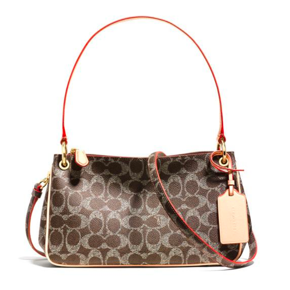 COACH 34546 CHARLEY CROSSBODY IN SIGNATURE COATED CANVAS Saddle