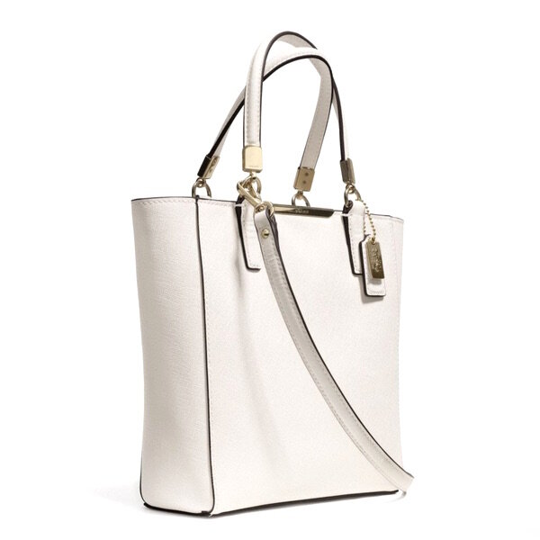 Coach, Bags, Nwt Coach 290 Madison Parchment Ivory Brass Saffiano Leather  Mini Ns Tote Bag