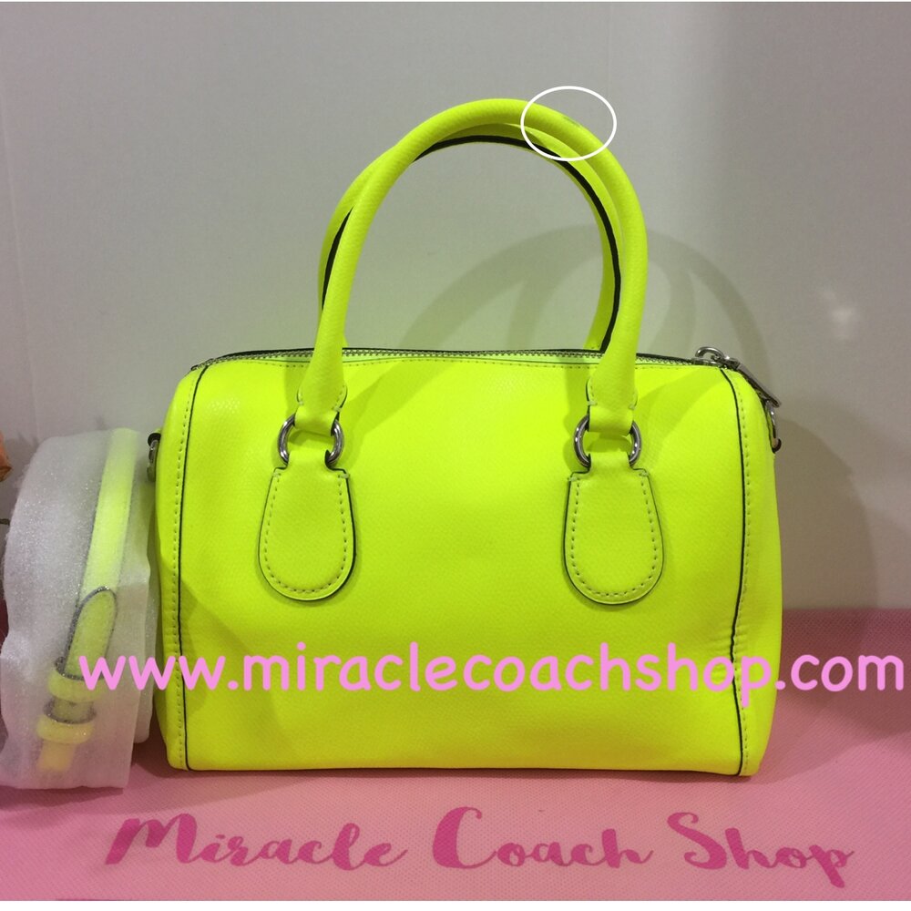 Pre-owned Coach Neon Yellow Leather Mini Bennett Satchel