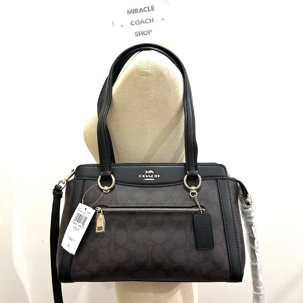 COACH C2851 KAILEY CARRYALL IN SIGNATURE COATED CANVAS BROWN 