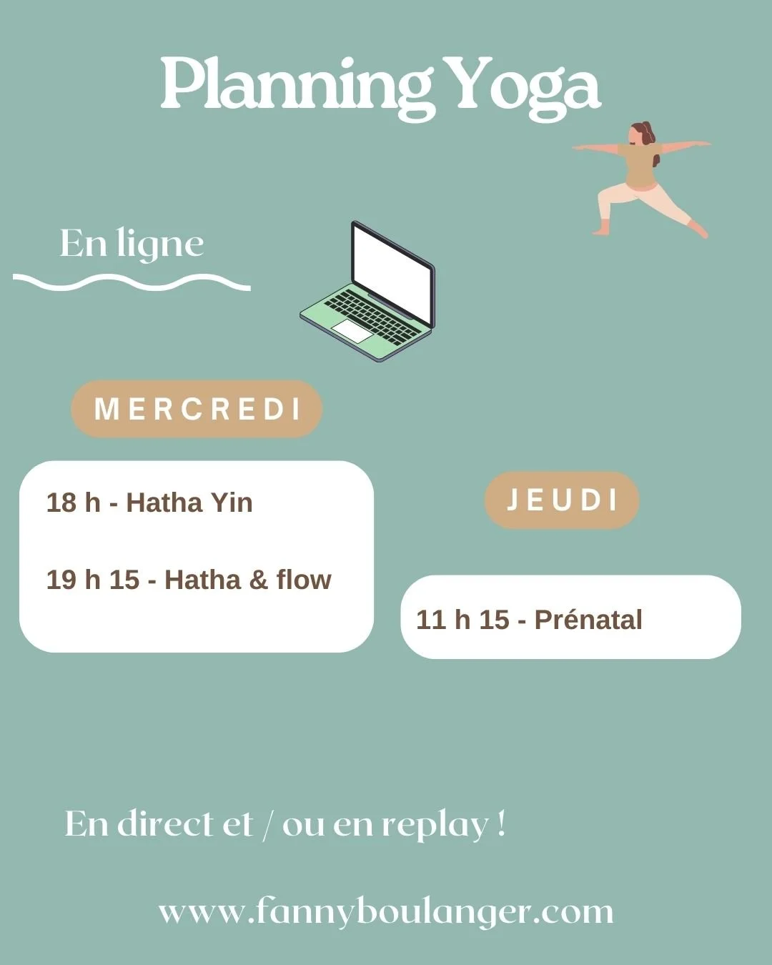 planning des cours en ligne