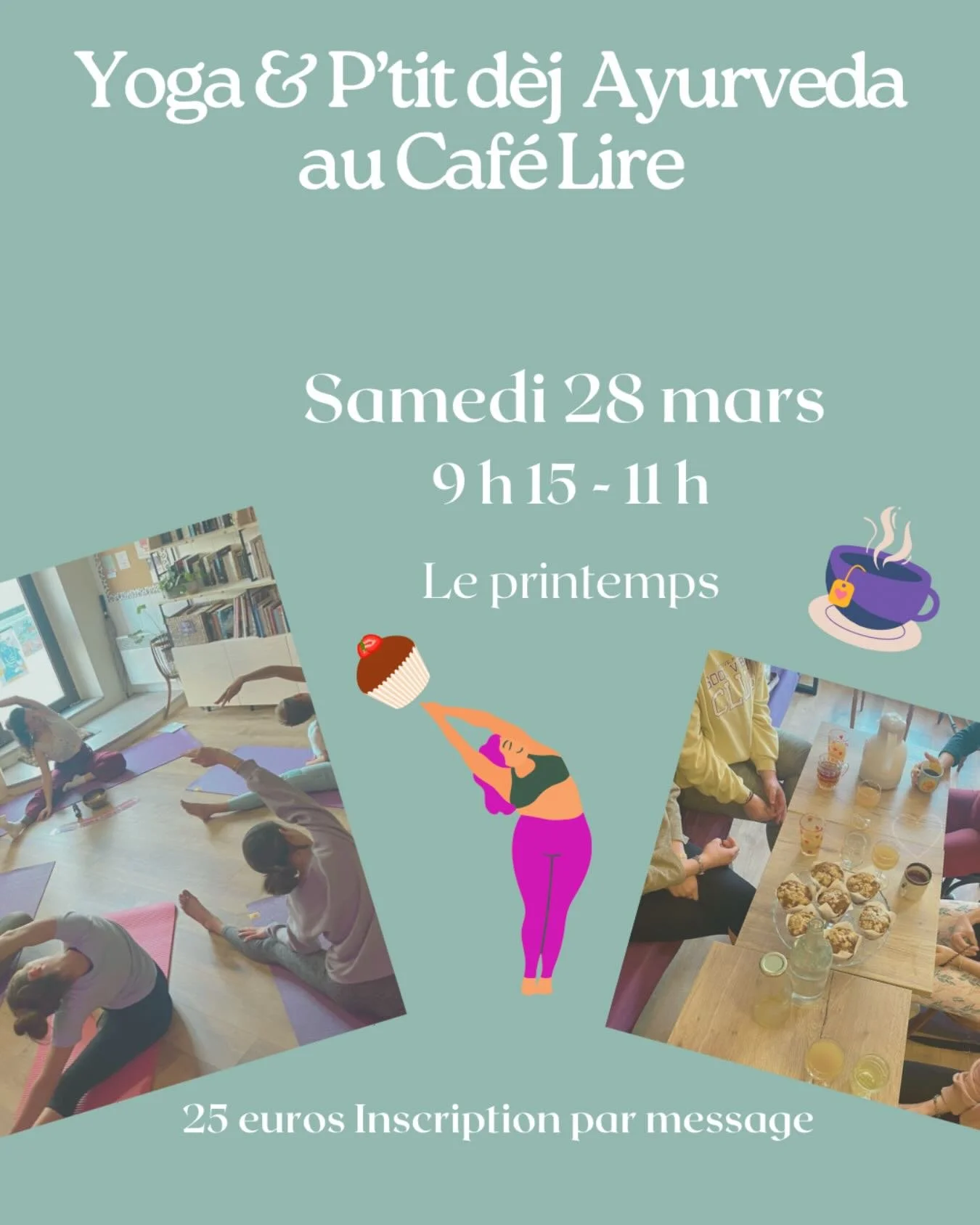 C&rsquo;est le printemps 🌼 ! Il est temps de retrouver notre Matin Yoga au @cafe.lire cet &eacute;v&eacute;nement que vous adorez o&ugrave; nous pratiquons une s&eacute;ance de Yoga suivi d&rsquo;un petit d&eacute;jeuner. 

💛 Ce mois-ci l&rsquo;Ayu