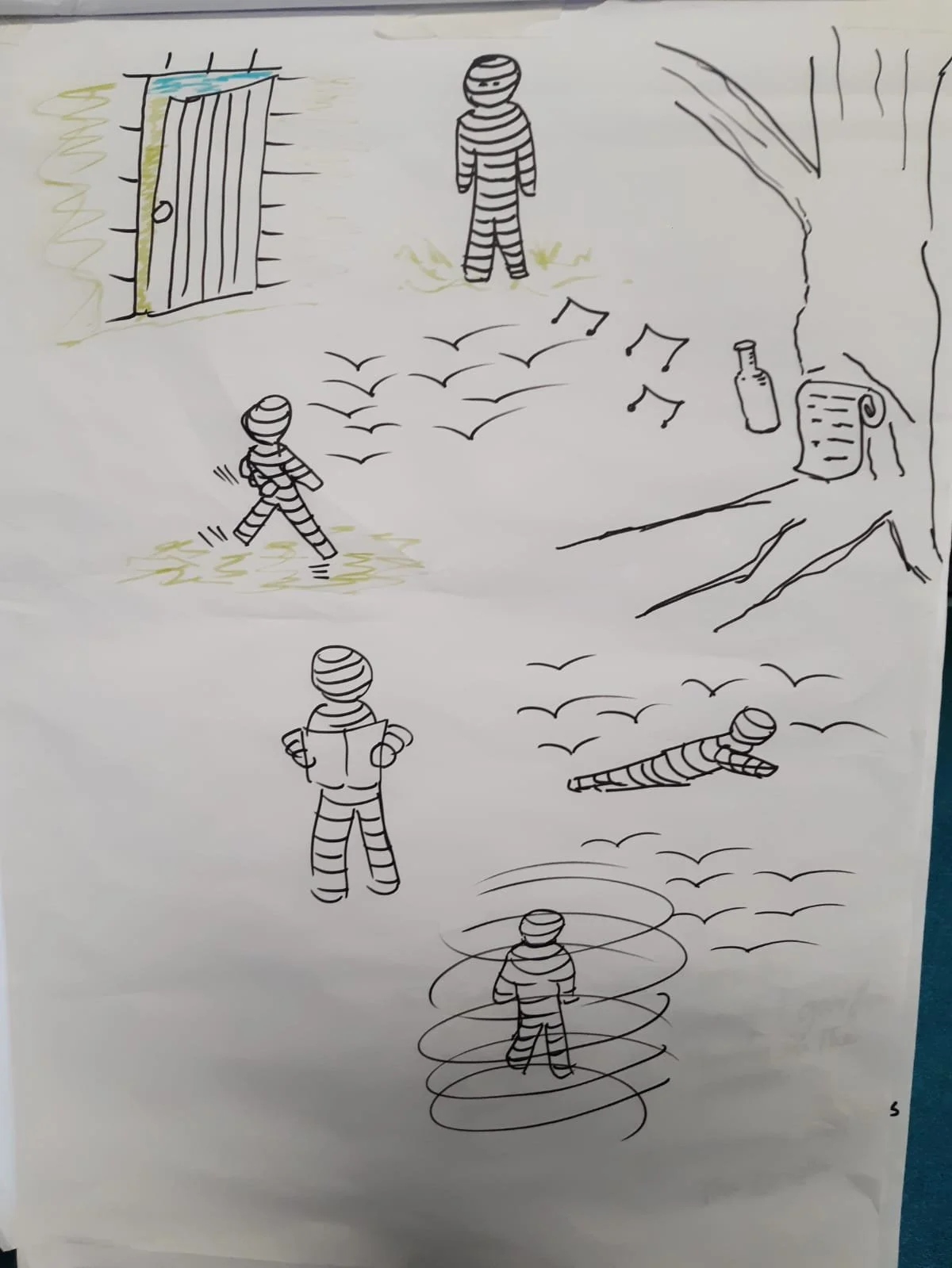 Storyboard for musical story about the Egyptian secret garden - page 1