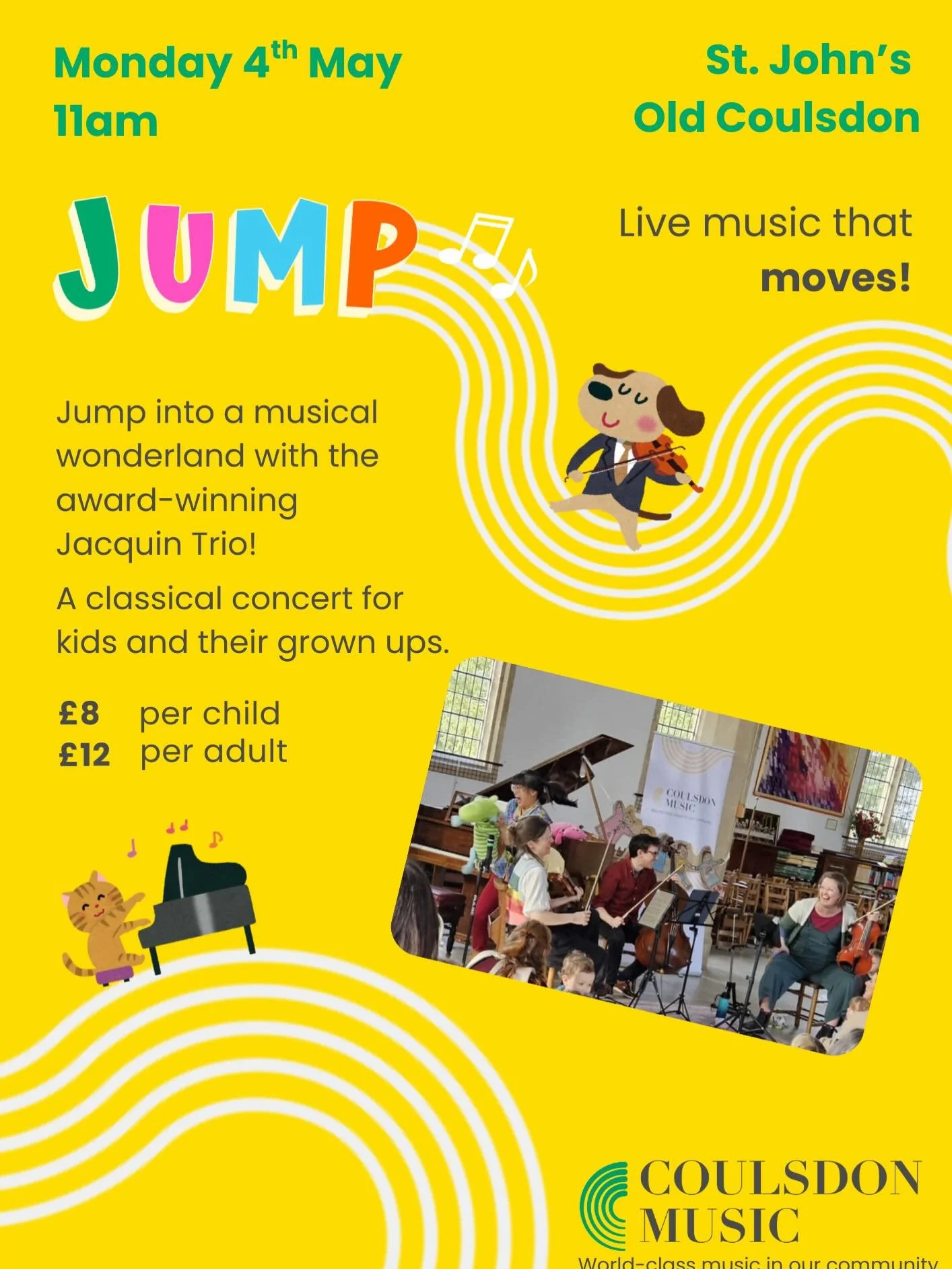 JUMP returns with an uproarious concert for kids of all ages - and their grown ups! Step into an interactive musical adventure with the award-winning Jacquin Trio. Fresh from presenting sold out concerts for the Aurora Orchestra, and the National Sym