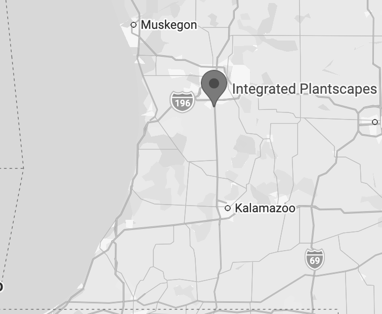 A map of greater West Michigan, including where Integrated Plantscapes is located.