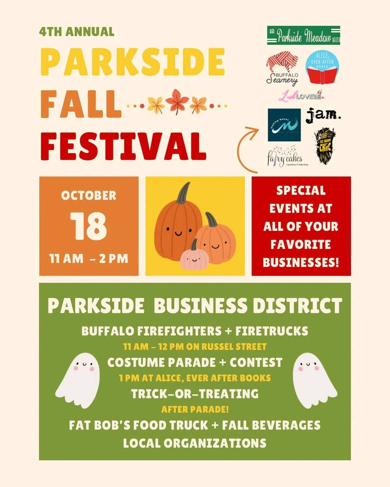 📢 BIG NEWS! 📢 The Parkside Fall Fest is just a couple weeks away!!! 🌳🍁🌳🍂🌳

In addition to all of the fun happening up and down the strip ⬆️, we&rsquo;ll be hosting an extra-long drop in session from 10 am - 2 pm. 🎨

We can&rsquo;t wait to cel