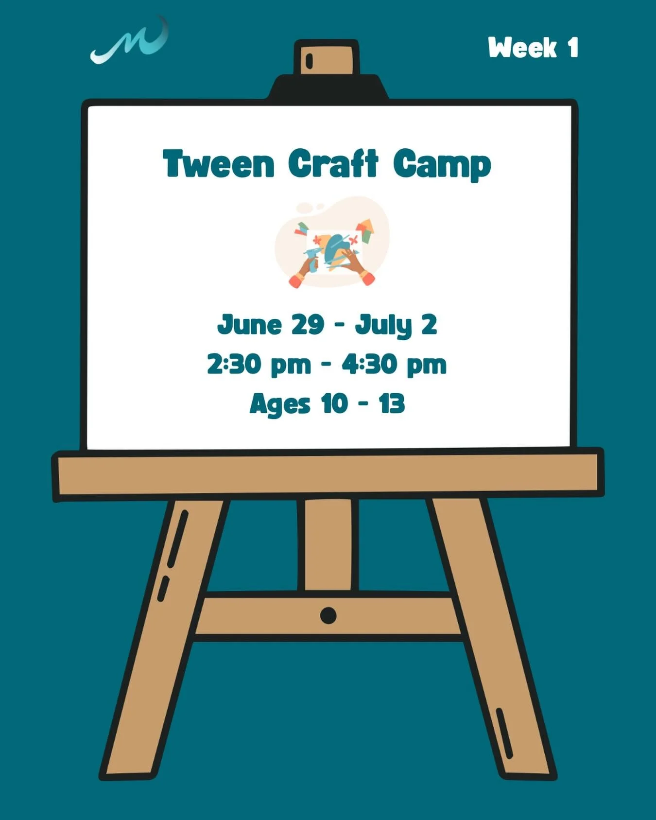 Registration for Summer Art Camps begins this Wednesday, 1.28, @ 10 am! 😎

WEEK 1 (PM) = TWEEN CRAFT CAMP!

Get creative and make new friends at Tween Craft Camp! Campers will enjoy hands-on projects like designing fashion accessories, crafting colo