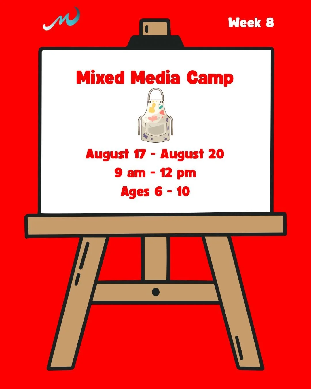 Registration for Summer Art Camps begins this Wednesday, 1.28, @ 10 am! 😎

WEEK 8 = MIXED MEDIA CAMP!

Explore your creativity in new ways at Mixed Media Camp! Campers will experiment with painting, drawing, collage, sculpture, and printmaking to cr