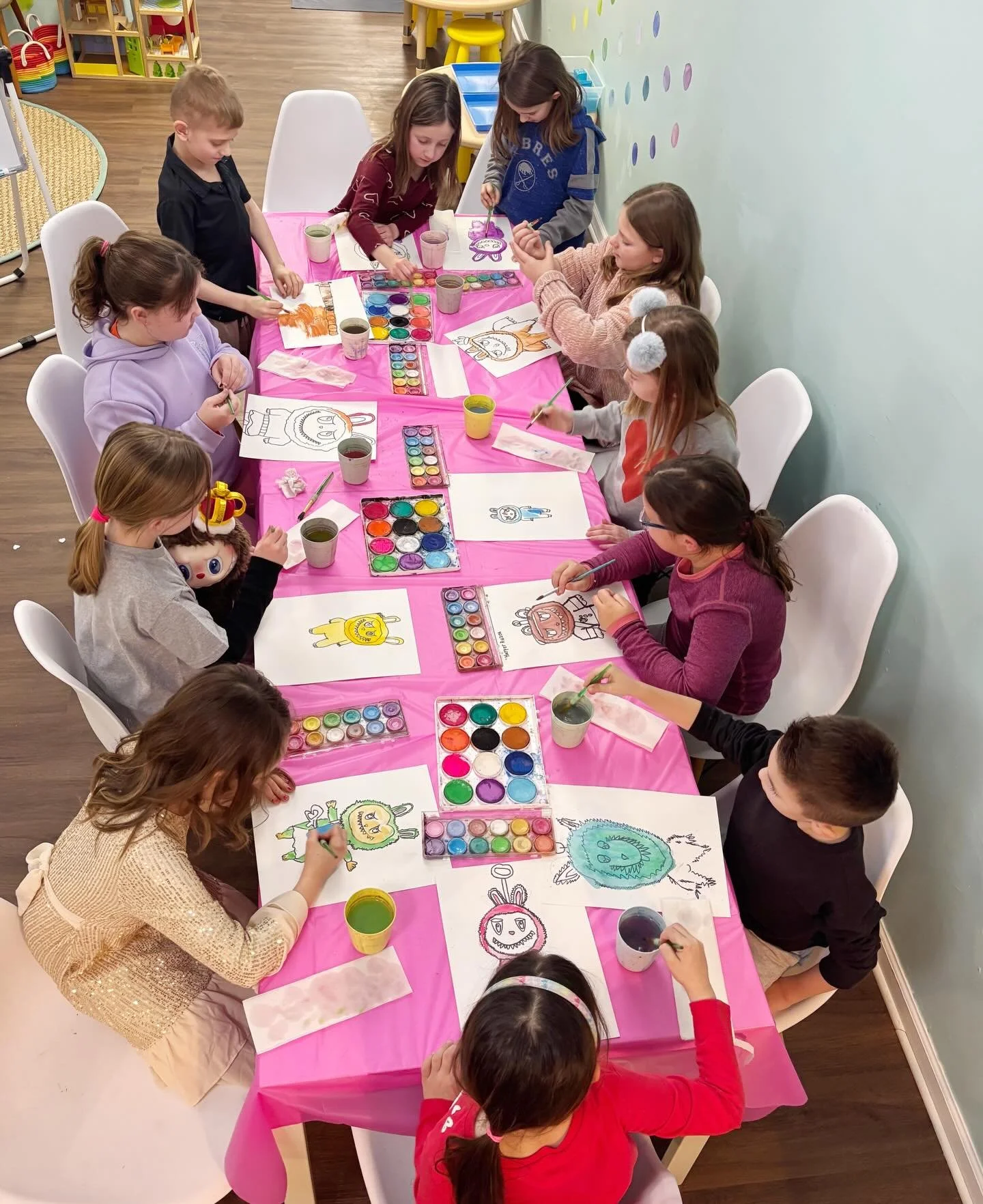 A couple of weeks ago we hosted our first-ever Labubu Lovers Party. 💕 And IT. WAS. 🔥!!!

Our Labubu lovers painted portraits of their labubus with watercolors 🎨, sculpted snacks for their labubus with clay 🍓, and beaded the sweetest necklaces. 📿