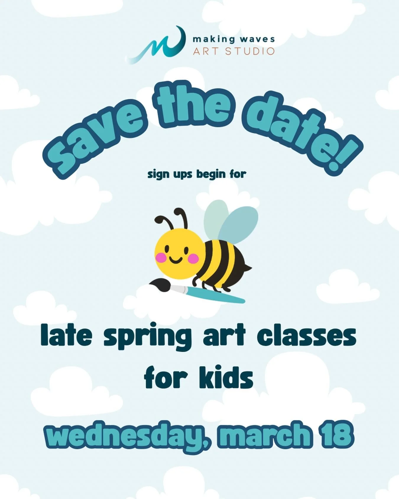 Heads up! 📢🎨

Our final semester of the 25-26 school year will be announced next Wednesday. Sign-ups will begin right away so be ready to snag your space/s!