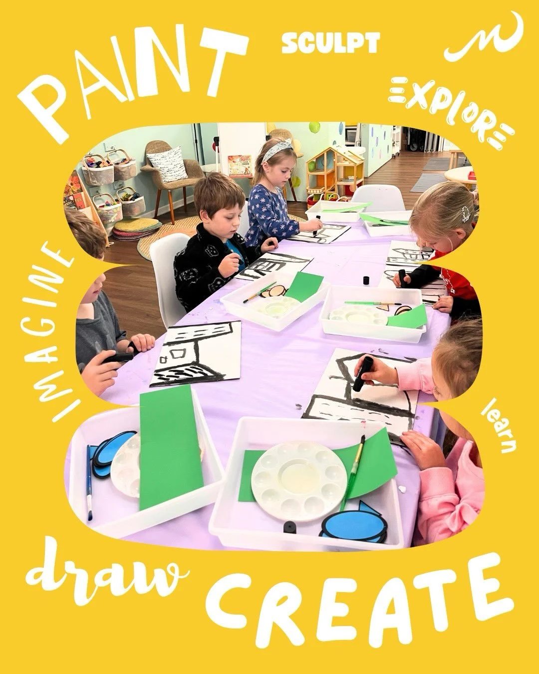 Pre-K, Kindergarten + First Grade families &mdash; come paint, create, draw, imagine, learn, explore and MORE with us! 👧🎨👶

Our Art Adventures classes are designed especially for young artists ages 4 to 6. Each week, kids will explore new themes t
