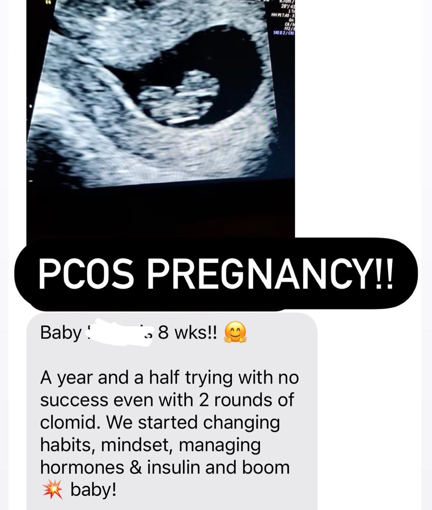 Over a year and a half working with her doctors. And then we started together and little over a few months fully committed to our process and BOOM 💥! This client is now at week 18! Exciting to see baby continue to grow and thrive! #pcoswarrior #pcos