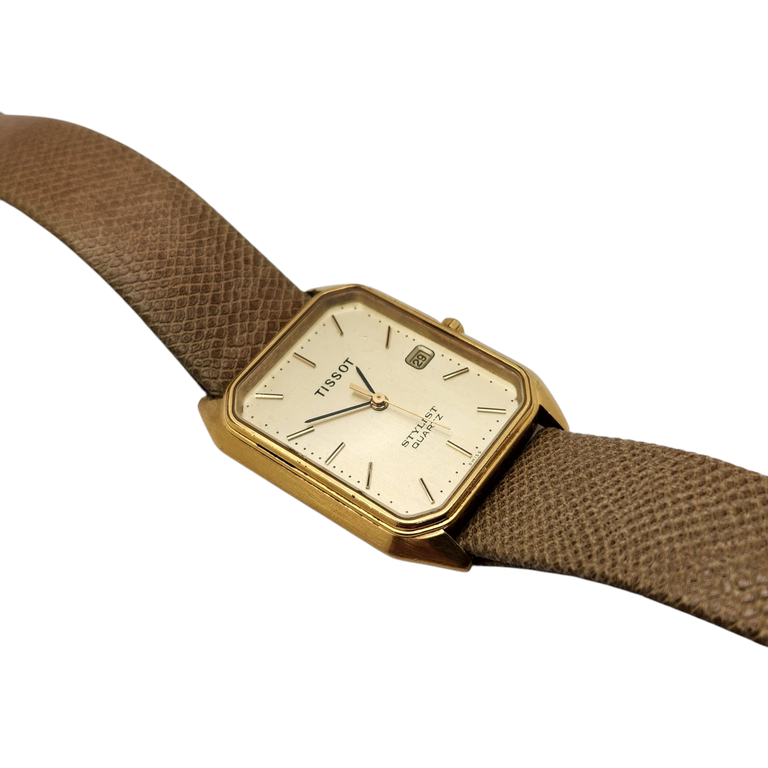 Vintage Tissot Stylist Quartz 18K Gold Plated Swiss Dress Watch - HOUSEWARE  THRIFT STORE