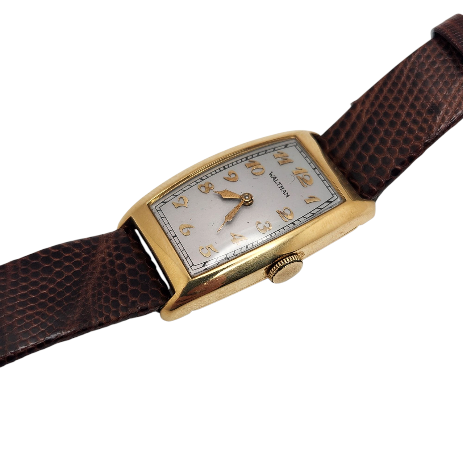 Vintage Waltham 14K Solid Gold Tank Style Wristwatch — HOUSEWARE