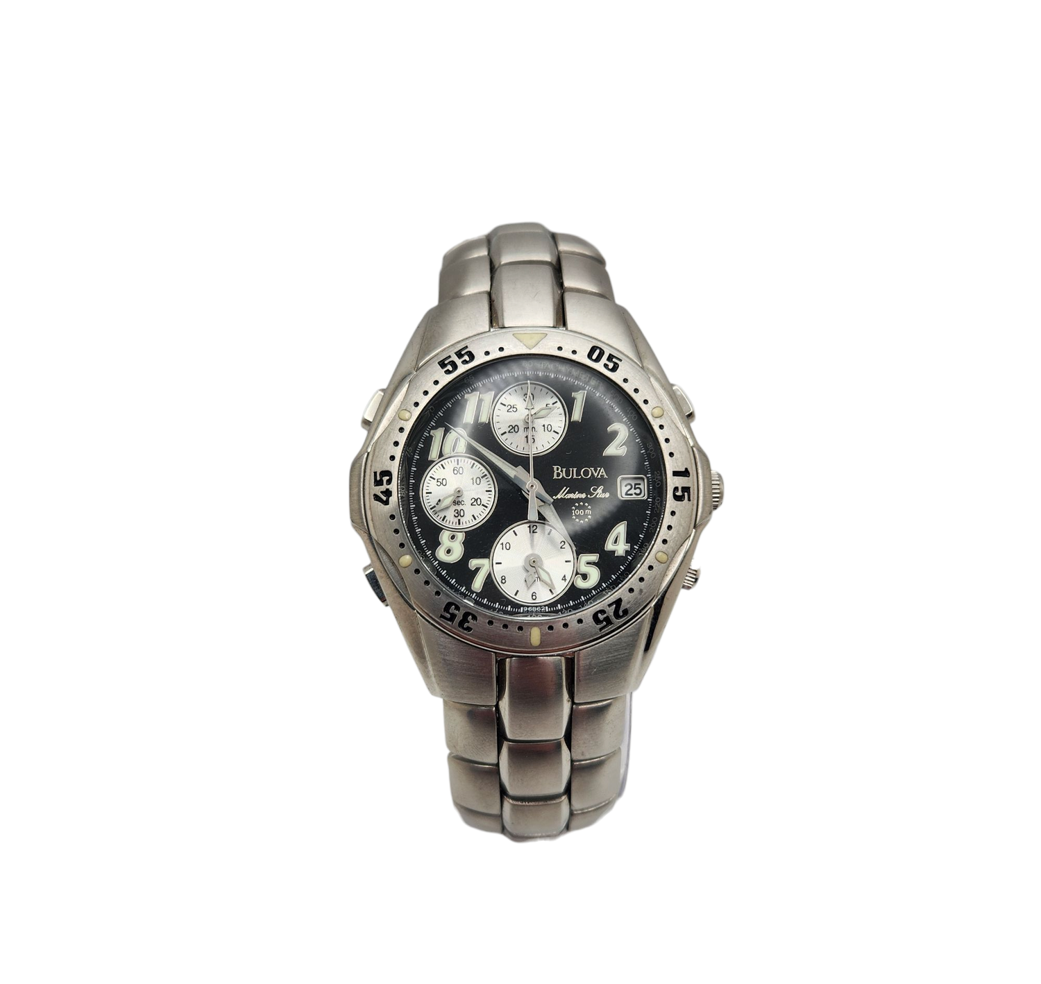 Men's Vintage 2001 Bulova Marine Star 96B62 Alarm Chronograph