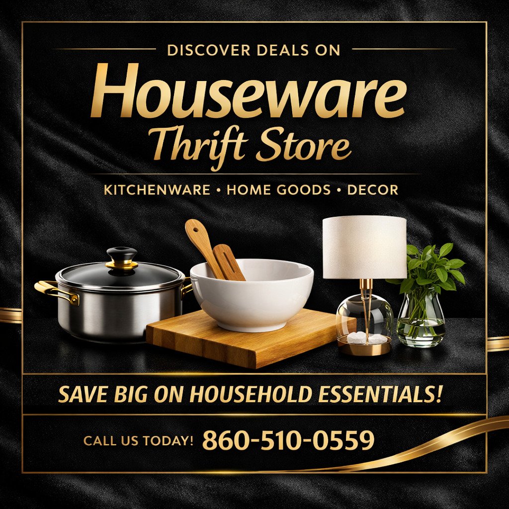 Transform your space with timeless finds.
From elegant armchairs to gold-accented mirrors, Houseware Thrift Store brings luxury within reach.

✨ Unbeatable bargains on furniture, tableware, and home decor.

📞 Call us today: 860-510-0559

#LuxuryThri