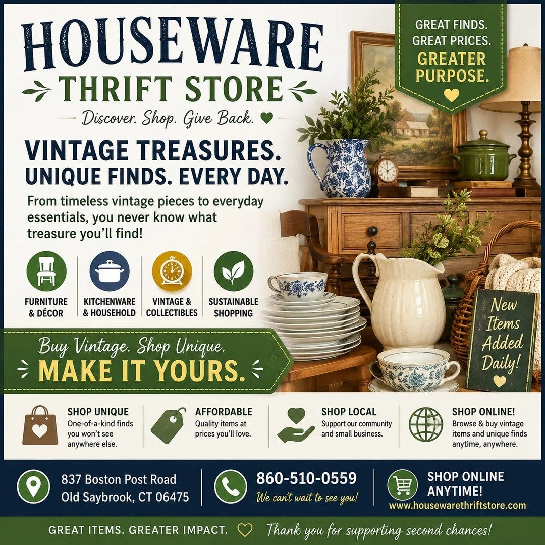 🕰️ Vintage lovers, treasure hunters &amp; home d&eacute;cor enthusiasts&mdash;this one's for you!

Every visit to Houseware Thrift Store brings new discoveries. From antique d&eacute;cor and vintage kitchenware to furniture, collectibles, and unique