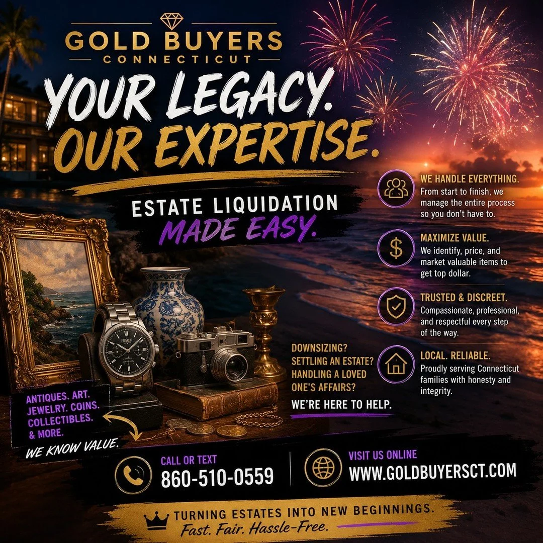 ✨ Every antique has a story. Every estate deserves a fresh start.

Whether you're clearing out an estate, downsizing, or uncovering vintage treasures, Gold Buyers Connecticut helps turn collections into cash&mdash;without the stress.

We're always lo