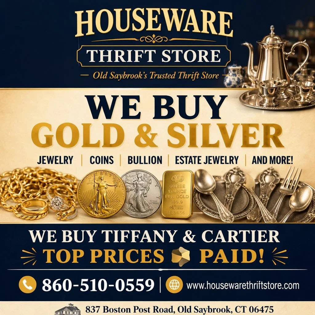 💰 Turn your unwanted valuables into cash! 💰

Houseware Thrift Store is paying TOP PRICES for:
✨ Gold &amp; Silver
💎 Jewelry
🪙 Coins
🏅 Bullion
💍 Estate Jewelry
🩵 Tiffany &amp; Co.
❤️ Cartier
...and more!

If you have broken jewelry, inherited p