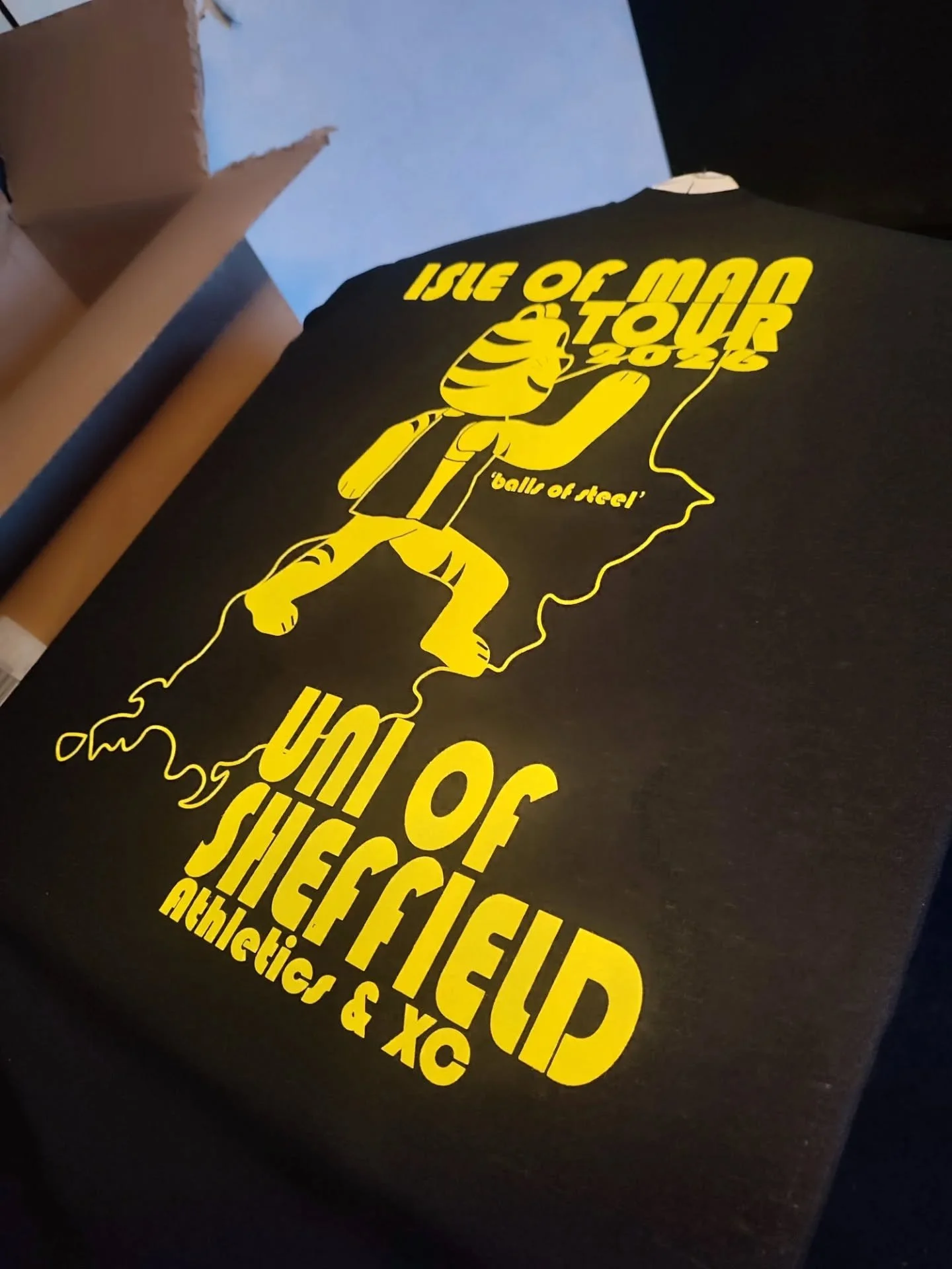 Shirts printed for Uni of Sheffield's Athletics Club 😺
These are 100% sustainable Bella &amp; Canvas shirts made from recycled cotton &amp; PET bottles. 
Printed with eco-friendly waterbased as usual. 

#screenprinting
#sheffieldbusiness #customshir