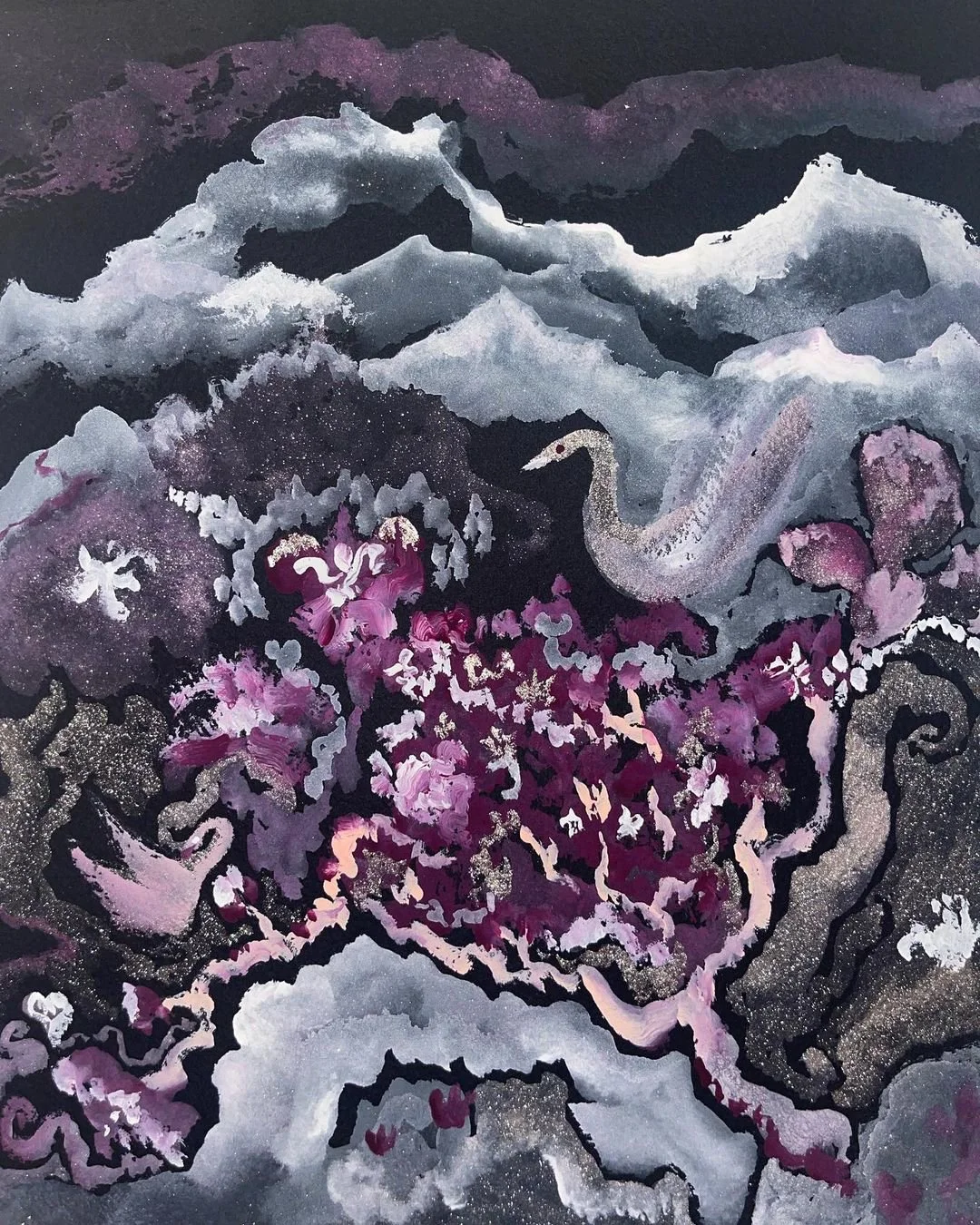 snow flowers, 2022, 8x10 inches