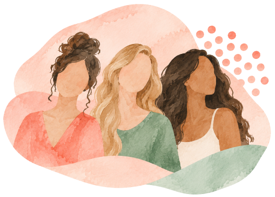 3 Women of different ages Illustrated
