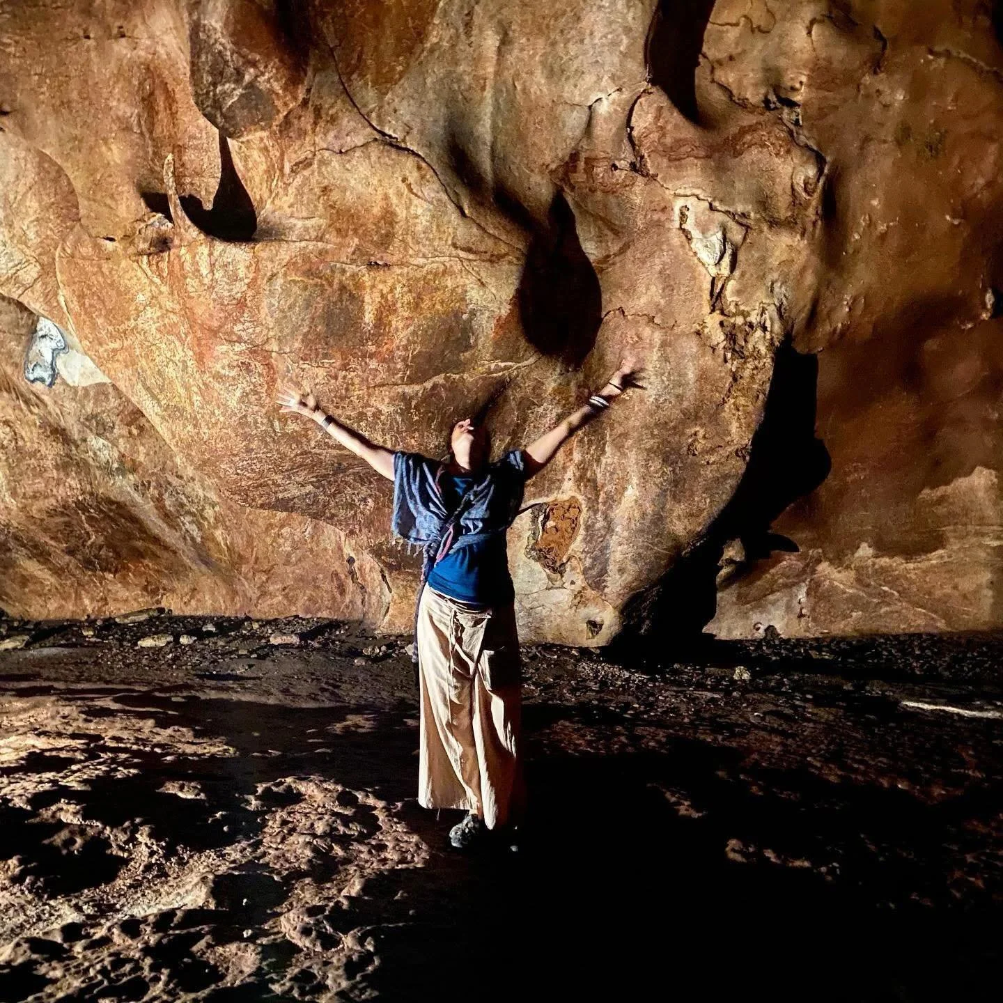 This photo of me standing in a cave in Thailand after a sacred week with a group of women, was taken just days before the initial announcement of the Covid epidemic. It is Feb 2020. 

I wrote these words below, following this experience. ✨I continue 