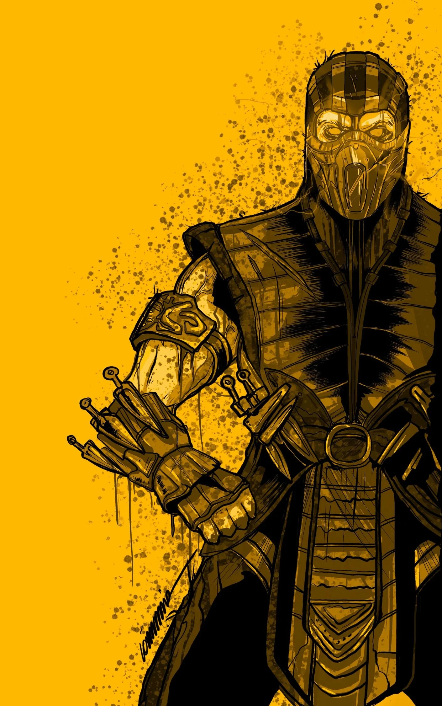 (Gold) Sub Zero Battle Damaged (Gorkem Demir SketchBook) a Victorious Comics & Dr. Flaw Comix !!!Flawless Victory!!!
