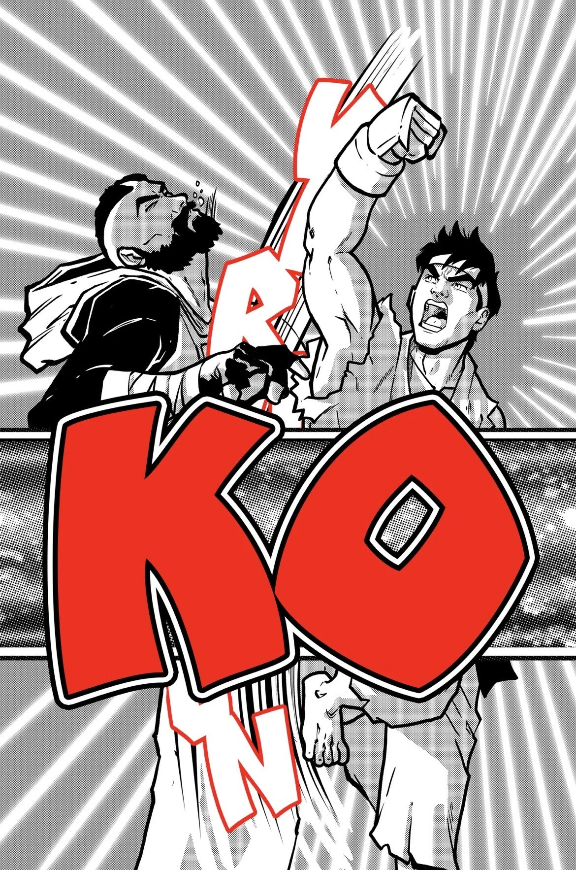 VIRAL !Manga KO Variant! (Street Fighter Homage) !Cover art by Mathew Waite! (Written & Created by R.Z.P. (A Dr Flaw Heroes Con Exclusive)