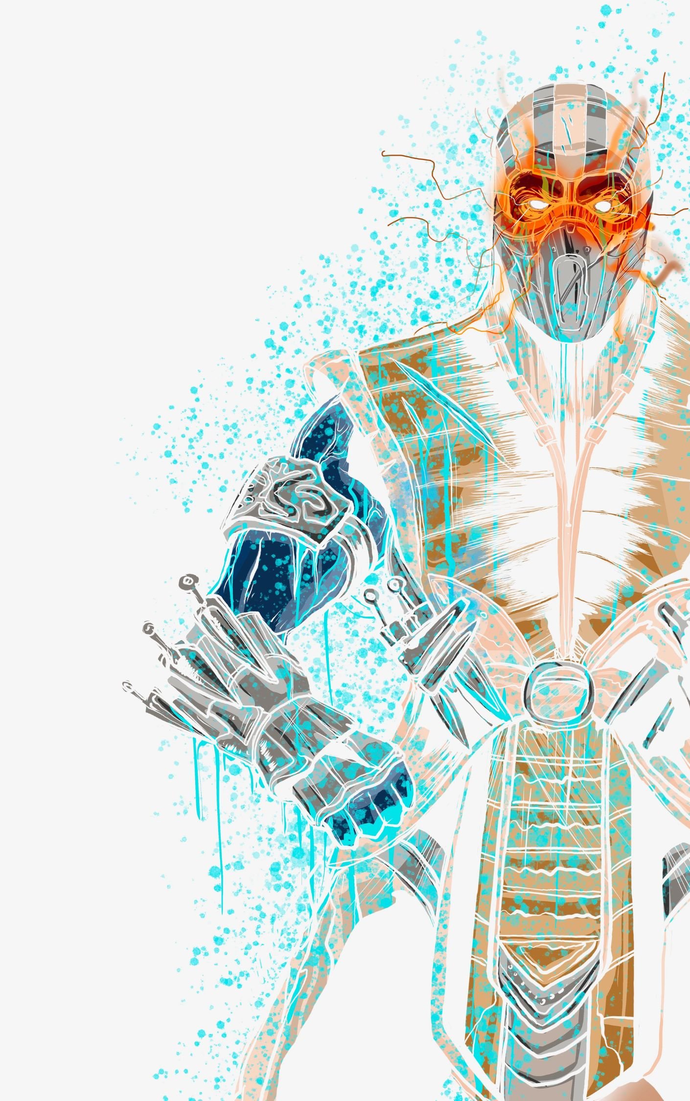 (Negative) Sub Zero Battle Damaged (Gorkem Demir SketchBook) a Victorious Comics & Dr. Flaw Comix !!!Flawless Victory!!!