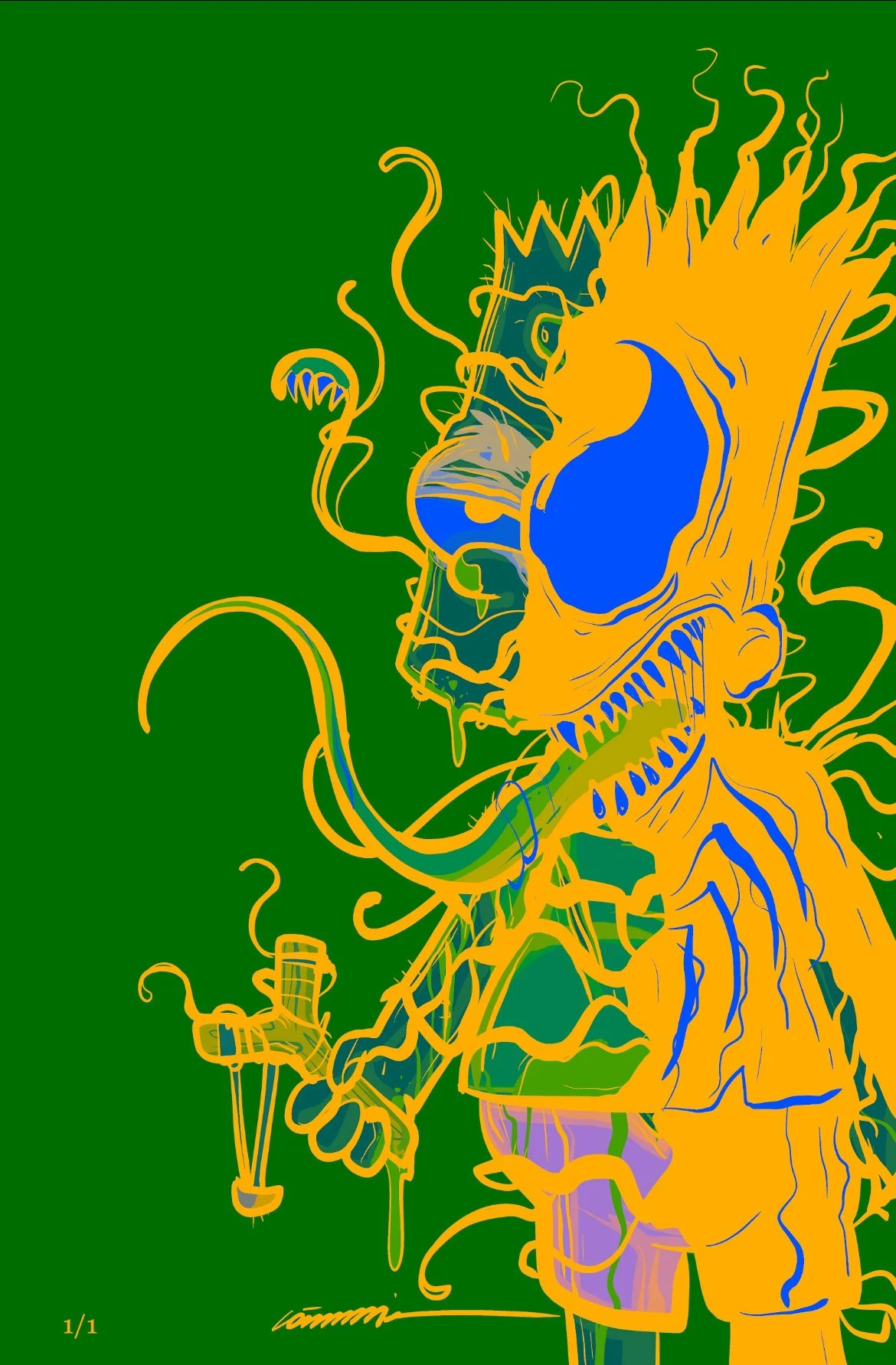 GARDEN GREEN 1/1 VENOMIZED Battle Damaged Bart (Gorkem Demir Art Book) C2E2 Exclusive