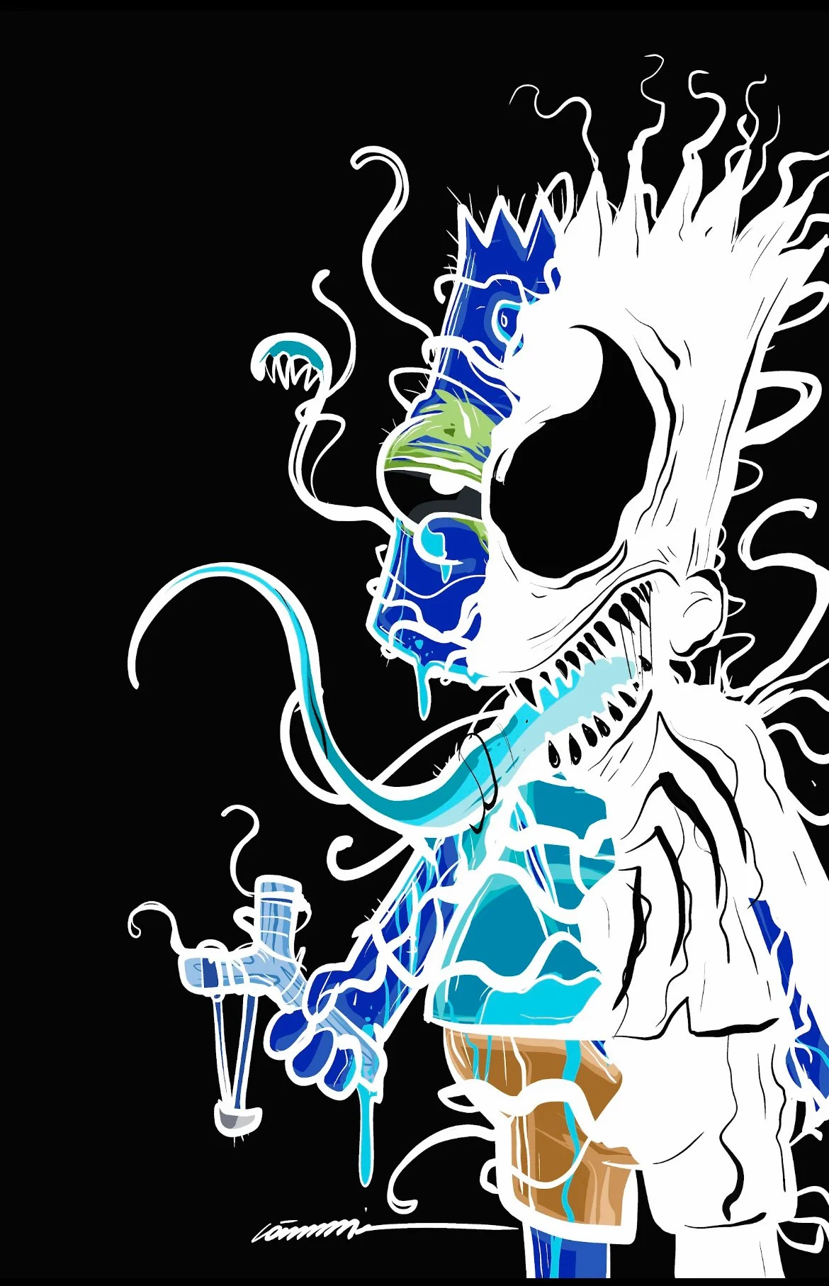 Negative VENOMIZED  Battle Damaged Bart (Gorkem Demir Art Book) C2E2 Exclusive