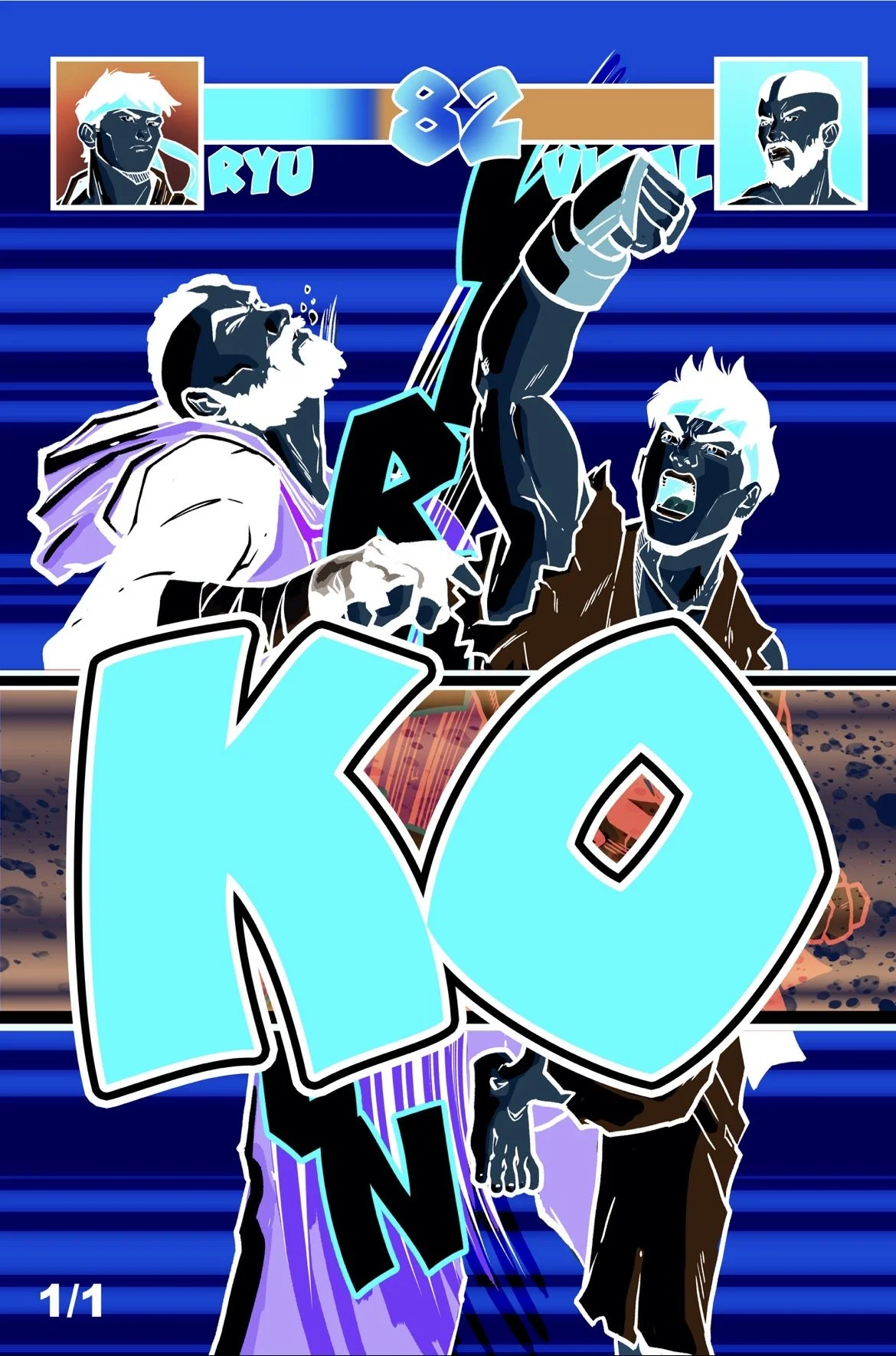VIRAL !KO Negative 1/1! (Street Fighter Homage) !Cover art by Mathew Waite! (Written & Created by R.Z.P. (A Dr Flaw Heroes Con Exclusive)
