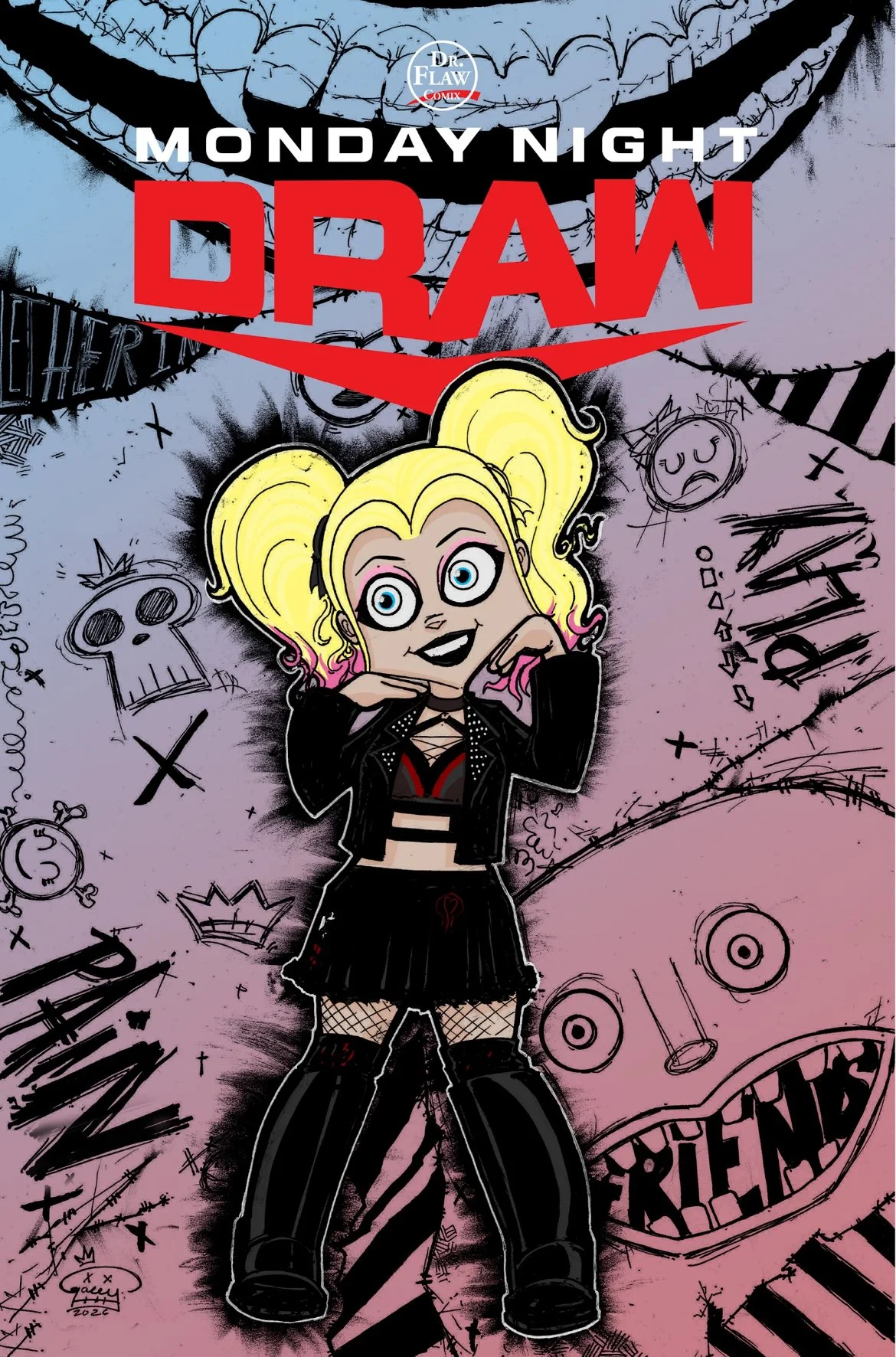 Monday Night Draw!!! (Includes art by Kyle Willis, Brett Azar, Chris Fredricks, RZP, & Mr. Gacey) Alexa Bliss Cover Art by Mr Gacey (Mega Con Exclusive)