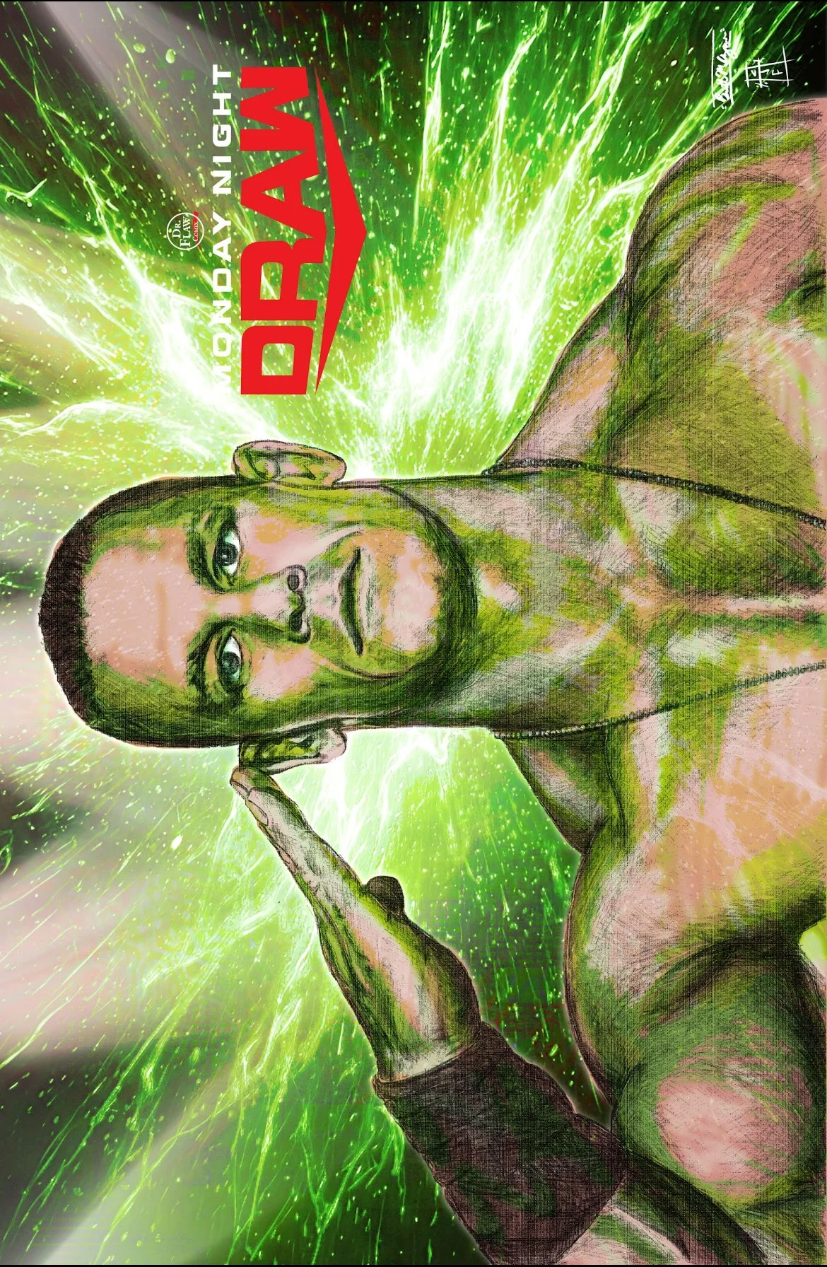 Monday Night Draw!!! Green Embossed Foil (Includes art by Kyle Willis, Brett Azar, Chris Fredricks, RZP, & Mr. Gacey) John Cena Cover Art by Brett Azar (Mega Con Exclusive)