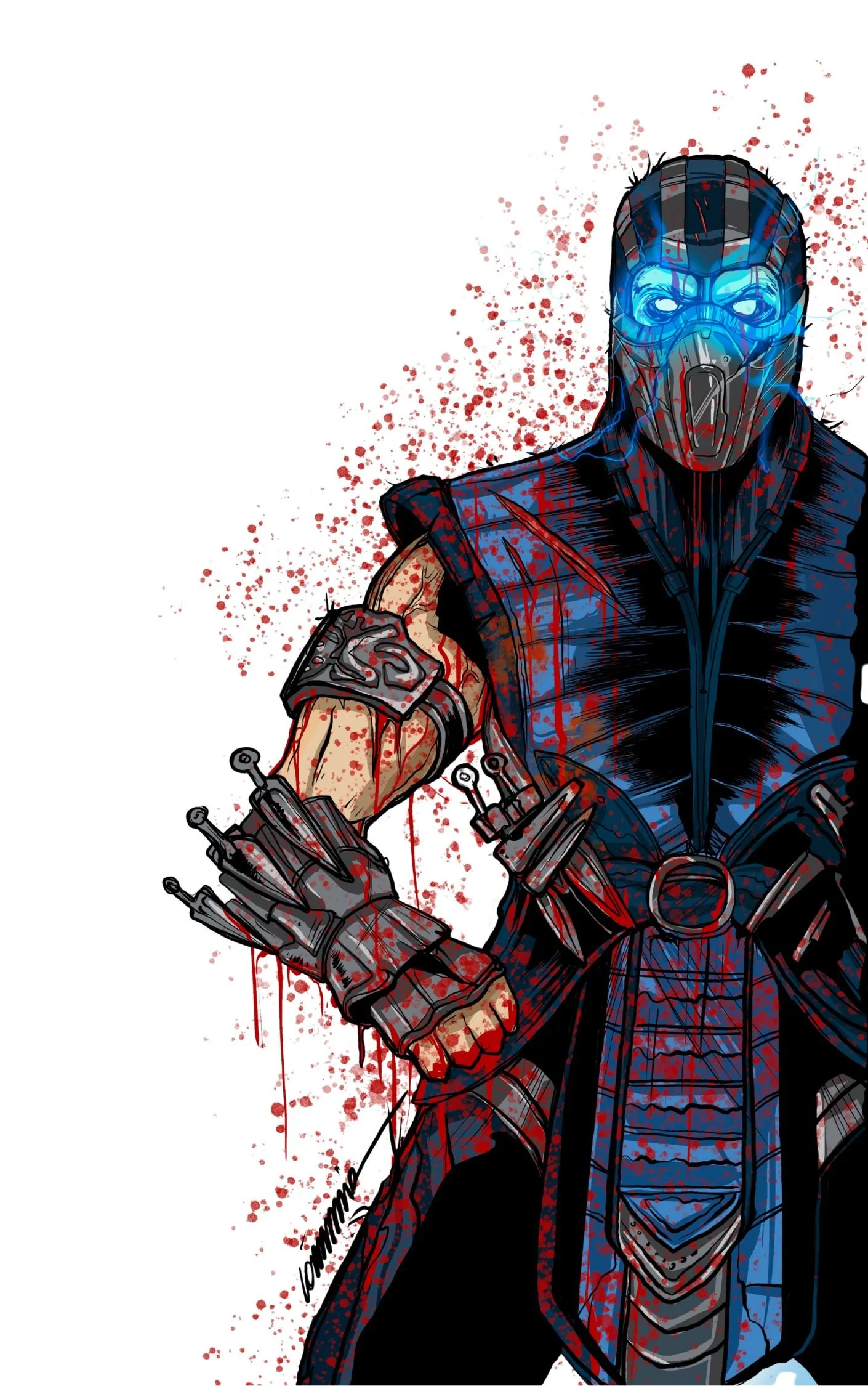 Sub Zero Battle Damaged (Gorkem Demir SketchBook) a Victorious Comics & Dr. Flaw Comix !!!Flawless Victory!!!