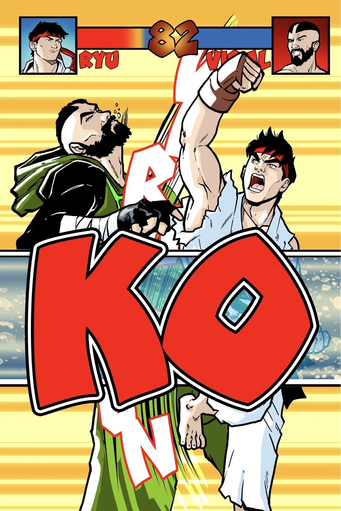 VIRAL !KO Variant! (Street Fighter Homage) !Cover art by Mathew Waite! (Written & Created by R.Z.P. (A Dr Flaw Heroes Con Exclusive)