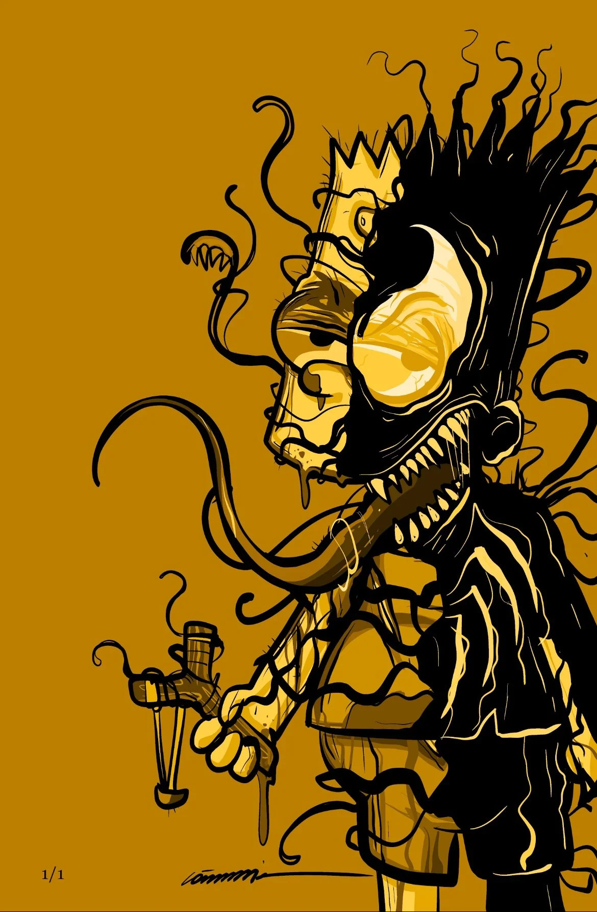 Full Gold 1/1 VENOMIZED Battle Damaged Bart (Gorkem Demir Art Book) C2E2 Exclusive