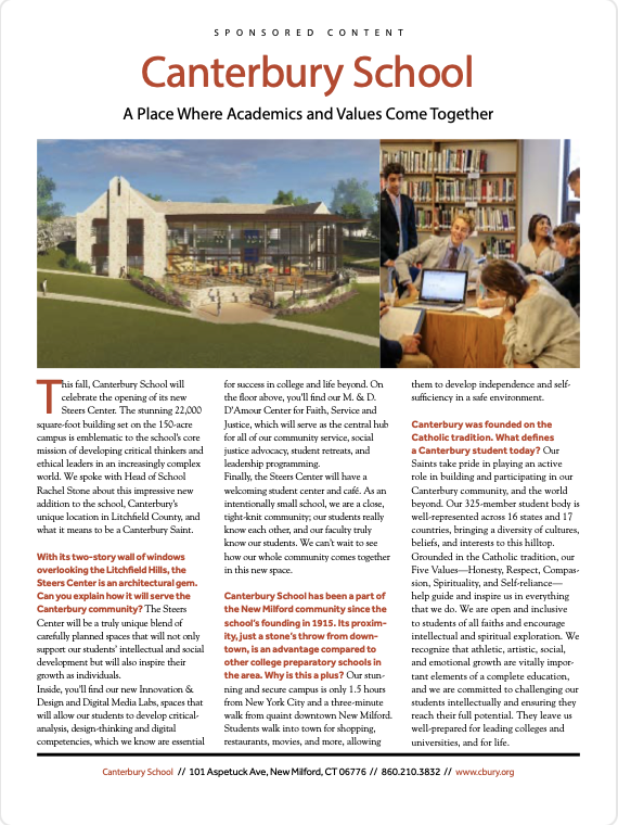 Advertorial for Litchfield Magazine, May 2020