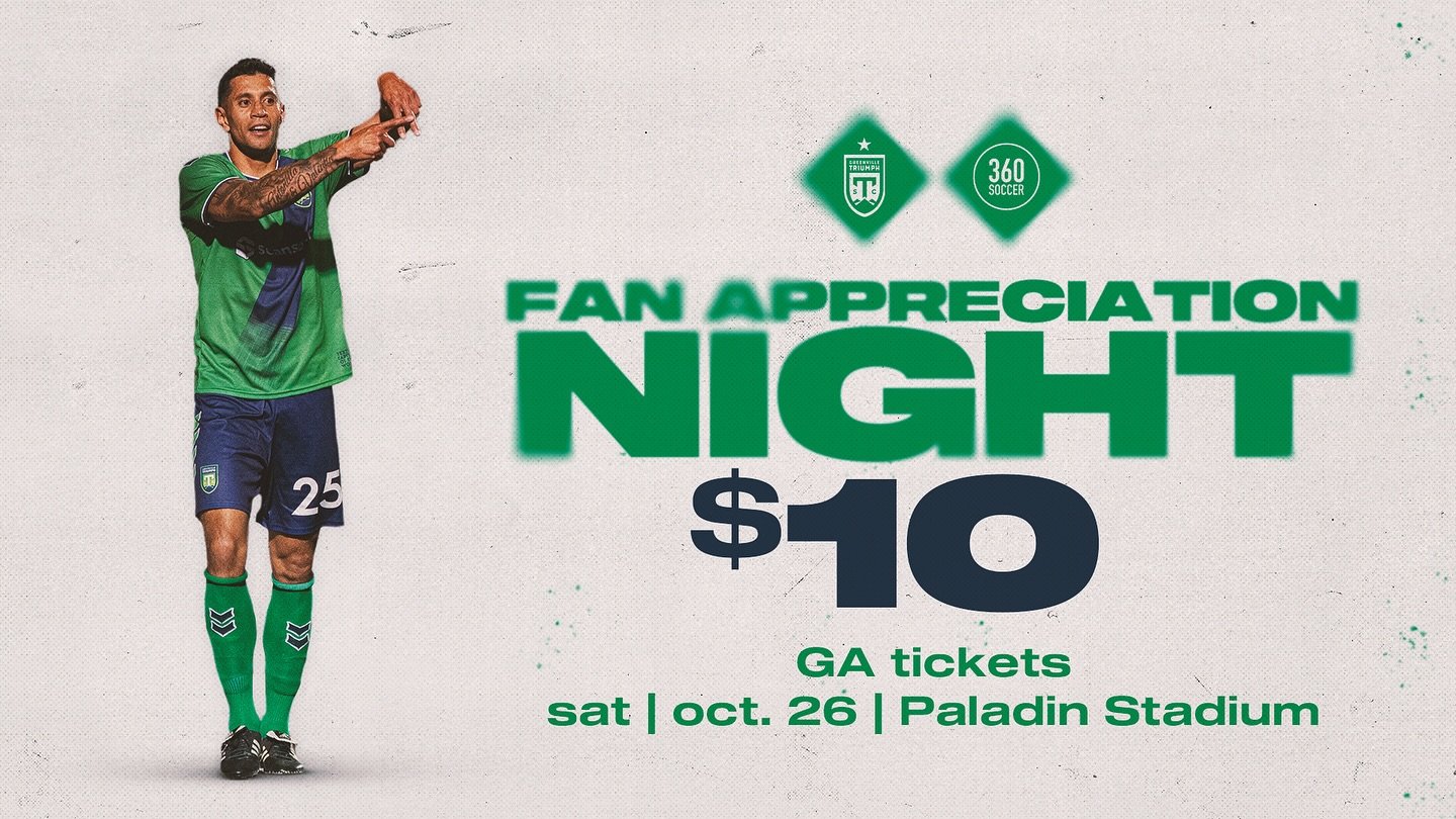 Join us at the Greenville Triumph SC match this Saturday at 7:00pm! 🌟
Link in bio ✅
#yeahthatgreenville #gvl #gvltoday #gvl360 #gvlsoccer #gvltriumph