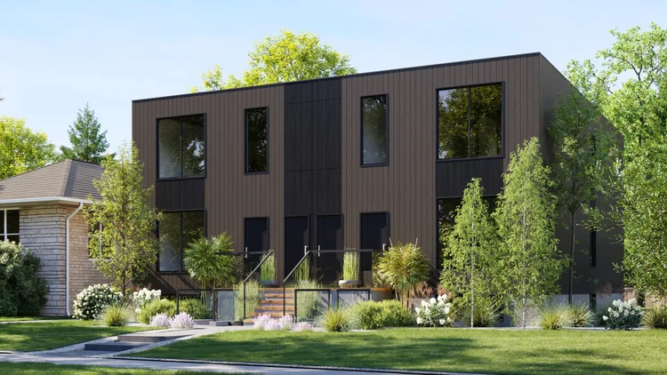 MetroSuite modular missing middle housing exterior rendering