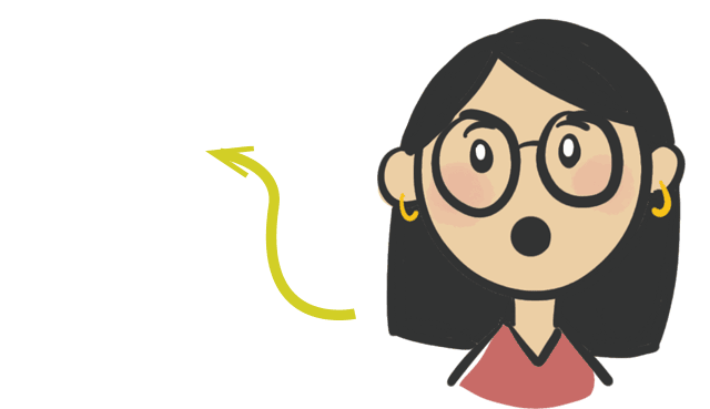 Cartoon illustration of a surprised woman