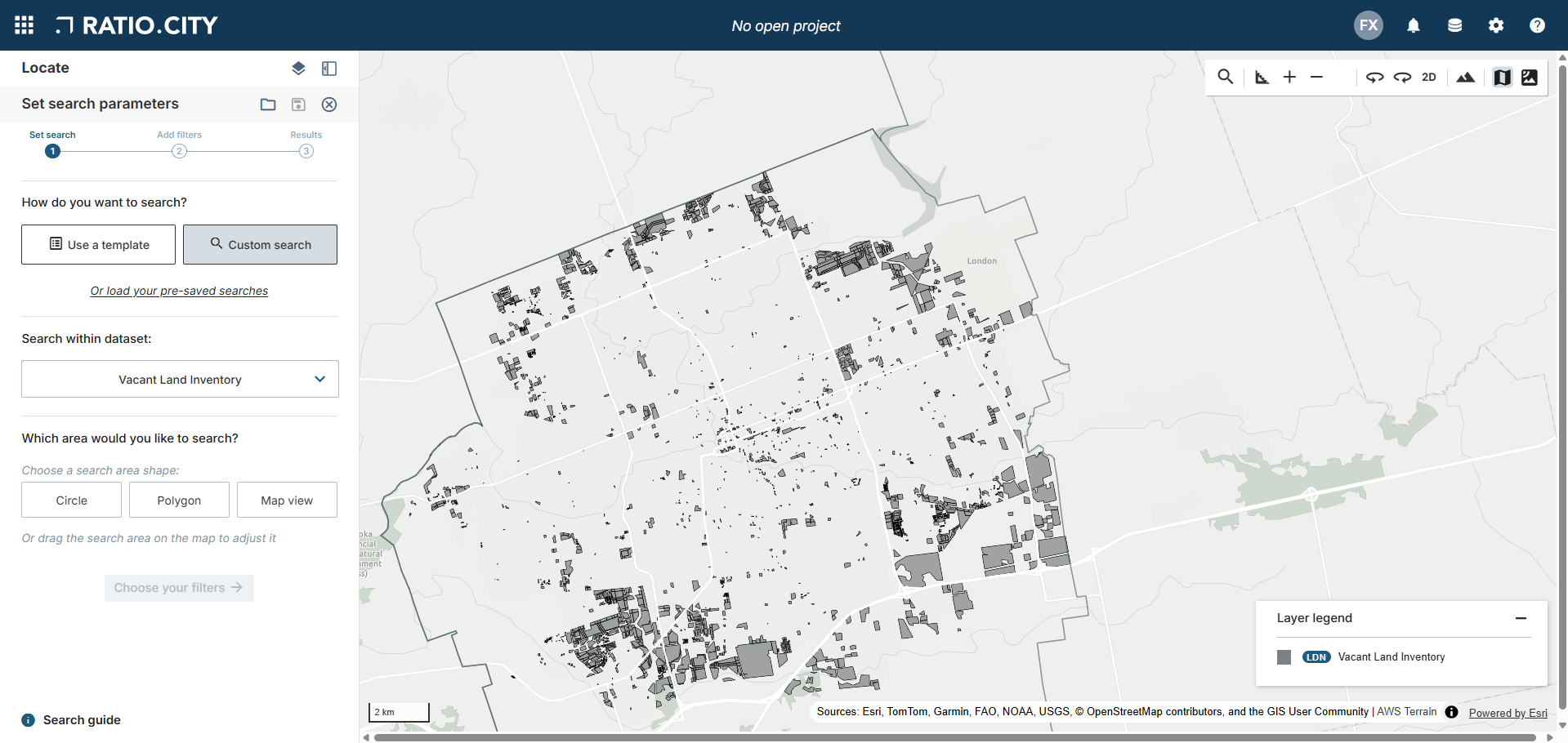 “Vacant Land Inventory” layer
