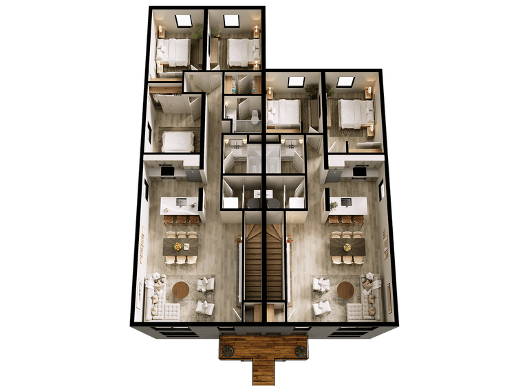 MetroSuite modular multiplex 3D floor plan