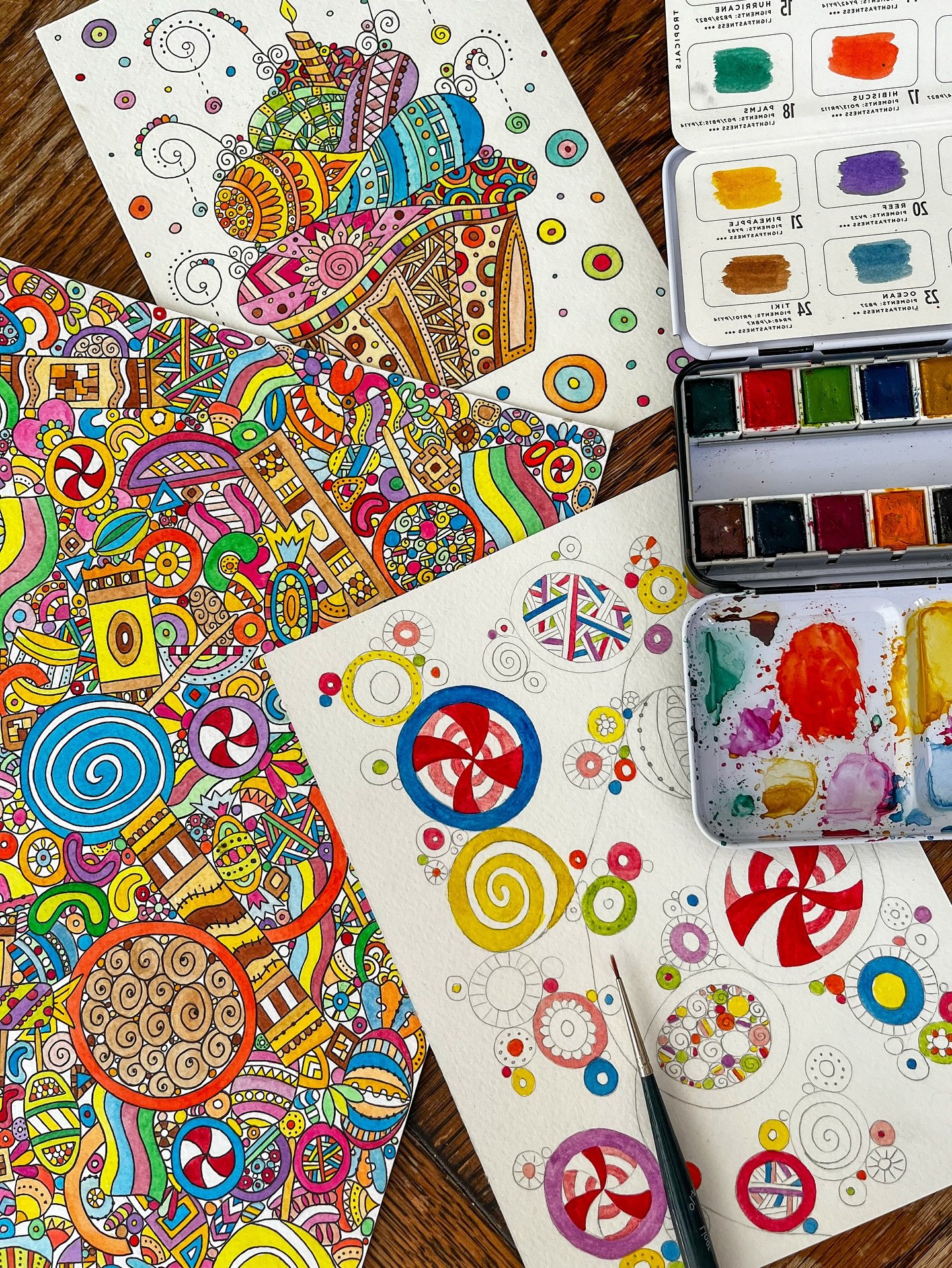 Serving up some candy-coloured watercolours this spooky season 🍭👻 Who else has a sweet tooth?

If you&rsquo;d love a custom piece or want to see more of my work, explore my prints and commissions via the link 🔗 in bio! 

#watercolour #halloweenart