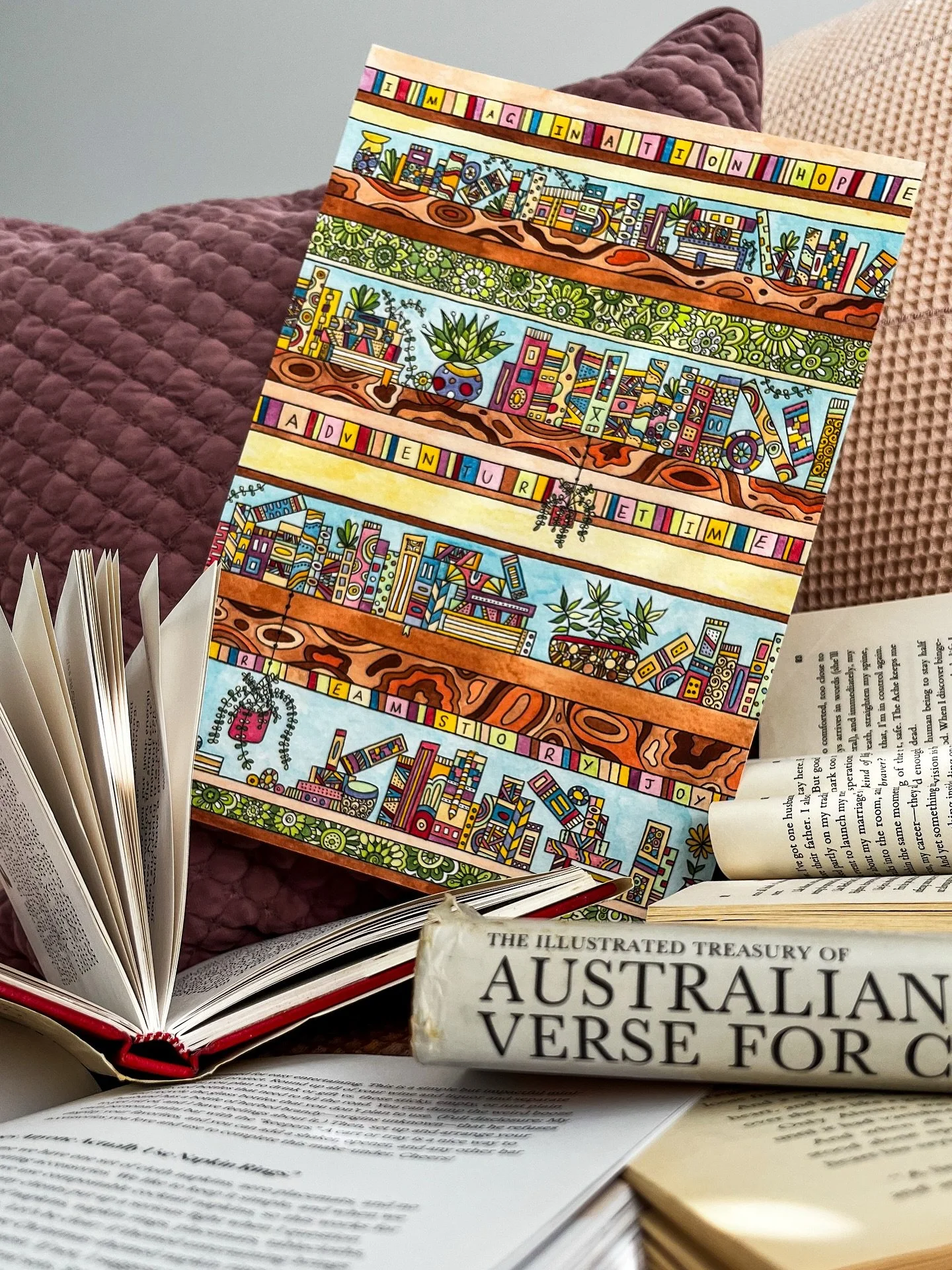 Couldn&rsquo;t let Book Week pass without sharing &ldquo;Story Time&rdquo; 📚✨ A bookshelf print for book lovers everywhere! 

&ldquo;A book is a dream you hold in your hands.&rdquo; &ndash; Neil Gaiman

Who can guess what character I dressed up as? 