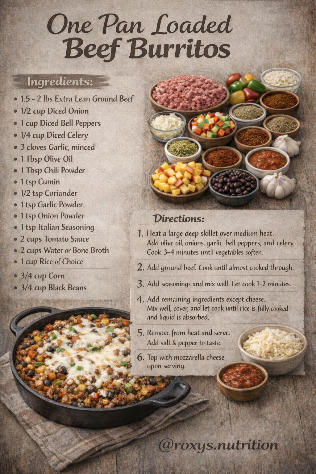 One Pan Loaded Beef Bur