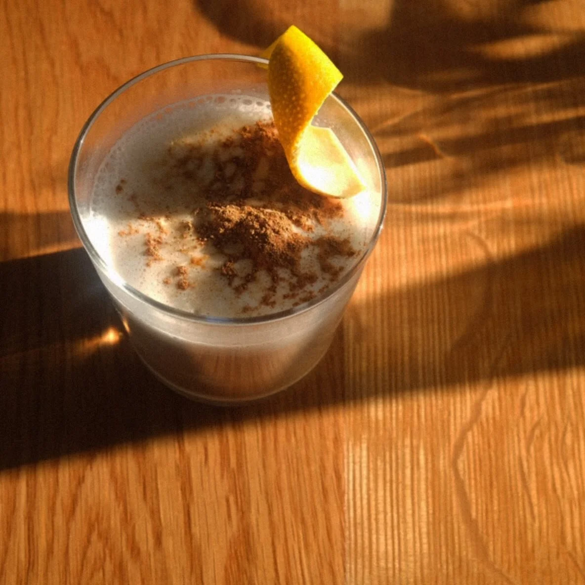 this is &ldquo;Parklife,&rdquo; a concoction of @marucoffeela espresso, orgeat, orange bitters, &amp; cinnamon (named after our much loved Blur record.) available every morning