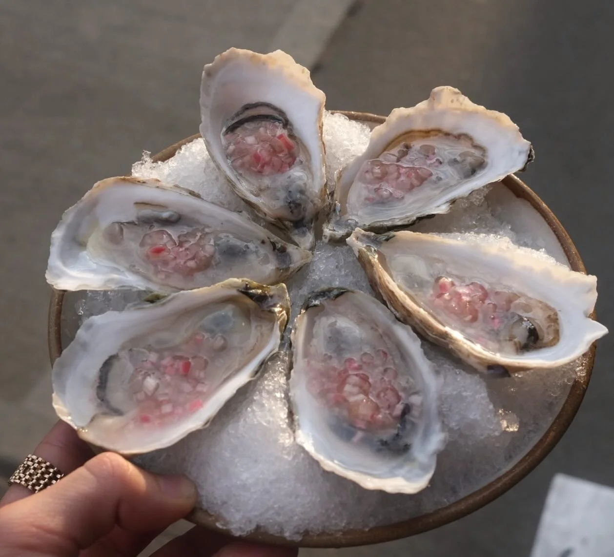 Unsure of what season it is, but we have food for it all- island creek petites with rhubarb for the sunny days, and braised beef cheek with spiced jus for the colder ones